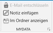 outlook home mydata ribbon de